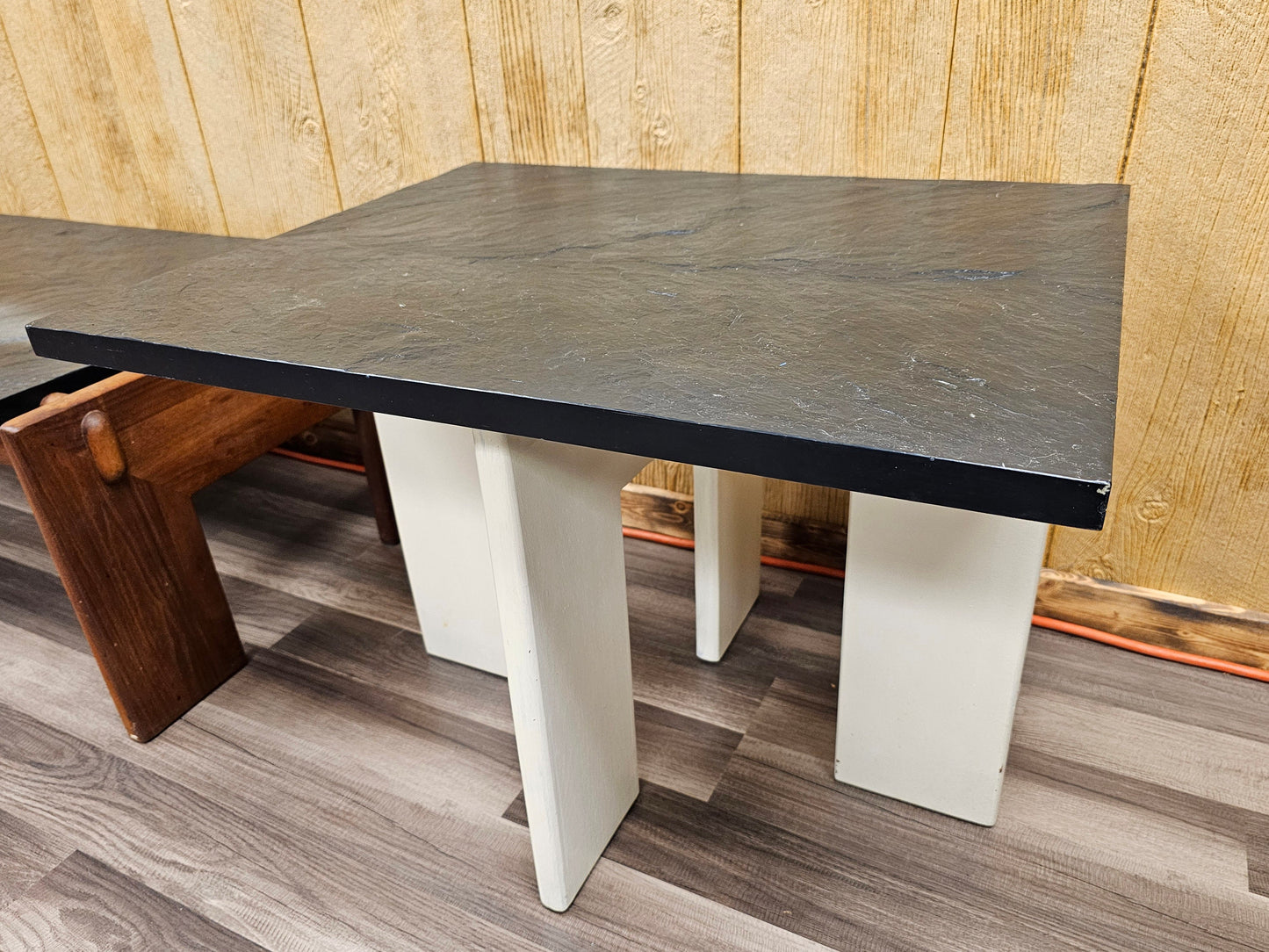 Crafts Associates Adrian Pearsall Rectangle Walnut Frame Slate Top Coffee Table LOCAL PICK UP