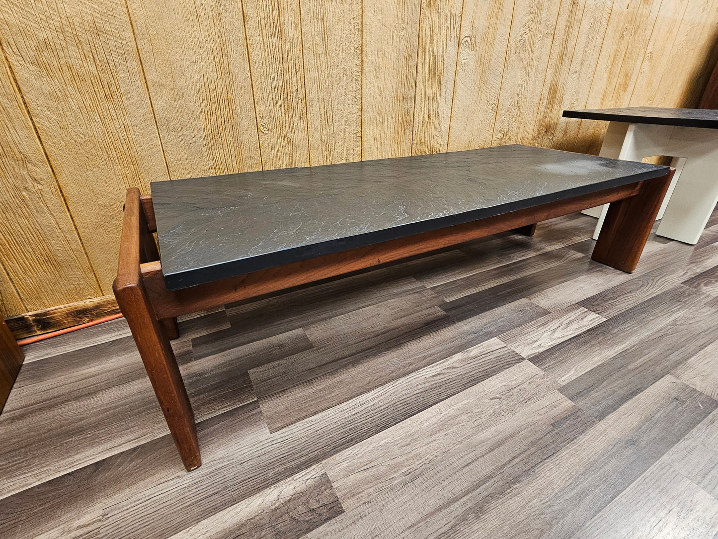 Crafts Associates Adrian Pearsall Rectangle Walnut Frame Slate Top Coffee Table LOCAL PICK UP