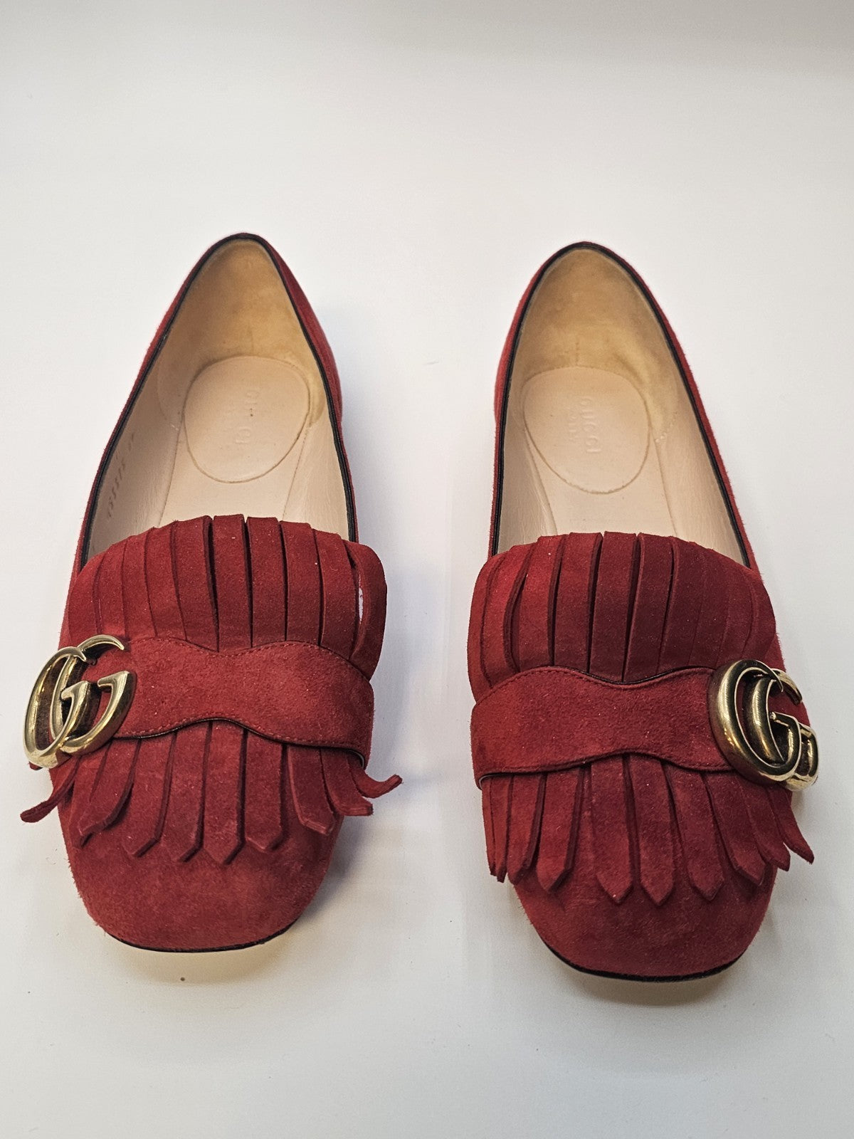 Gucci Fringed Flats Loafers Size 36 Used Good Condition Wear On Bottom