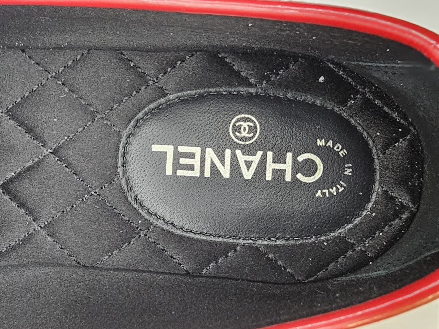 Chanel Loafers Size 37 Crinkled Patent Calfskin Red Used Good Condition