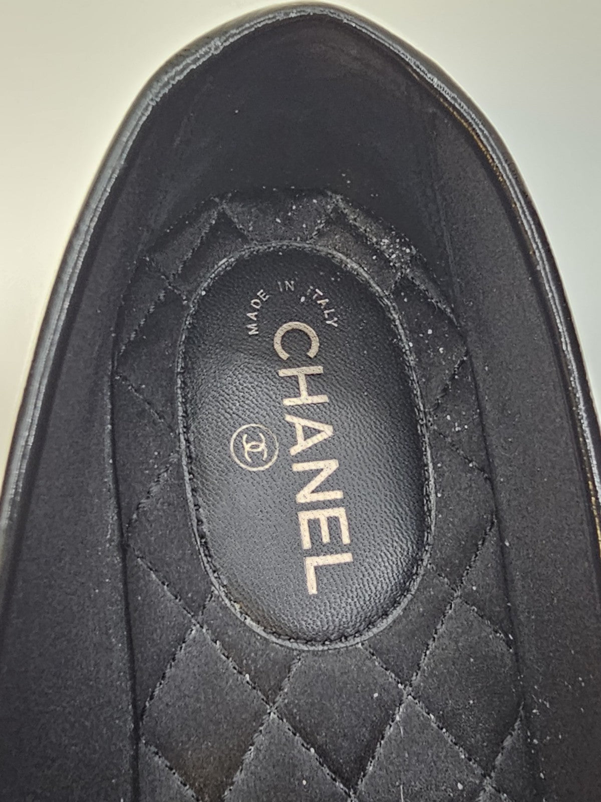 Chanel Loafers Size 37 Crinkled Patent Calfskin Black Used Good Condition