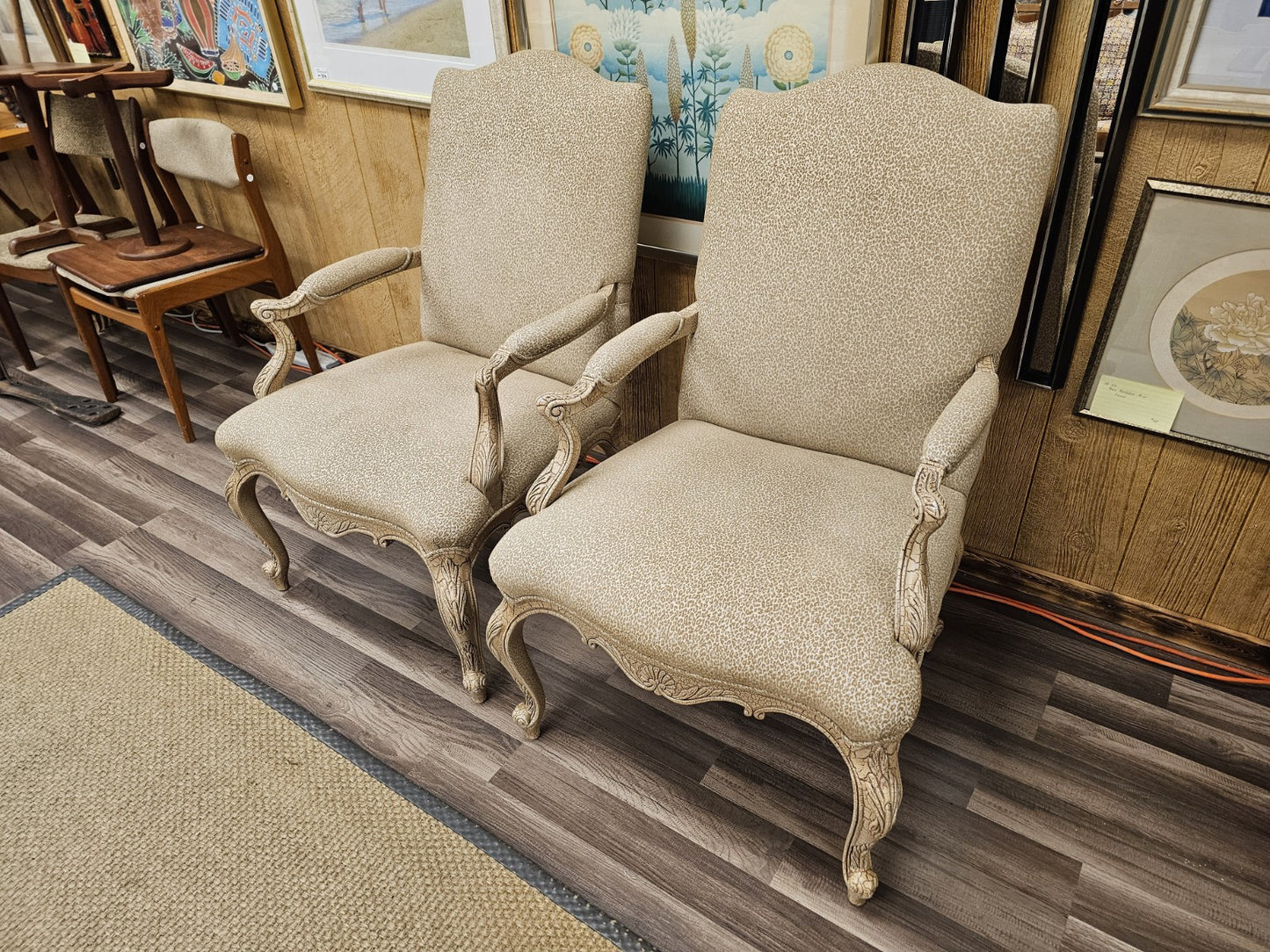 Drexel Heritage Louis XVI Style French Provincial Accent Arm Chair Pair