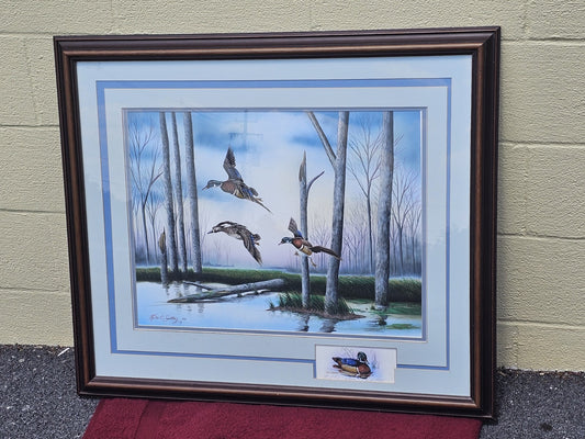 Original Watercolor Painting Of Wood Ducks Chesapeake Bay Area MD Kevin Snelling