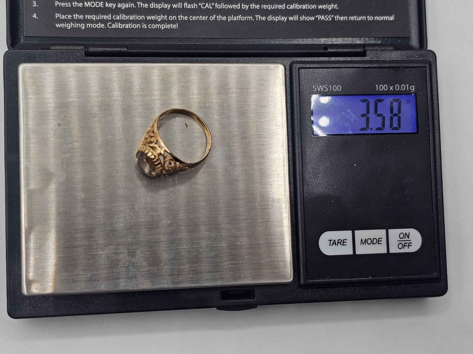 750 18k Yellow Gold Smoky Topaz Quartz Cocktail Ring 3.5 Grams Size 5.25