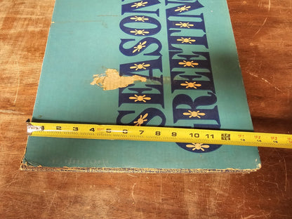 Vtg Christmas Wrapping Paper Rolls With Original Box & Gift Bows Novelty 