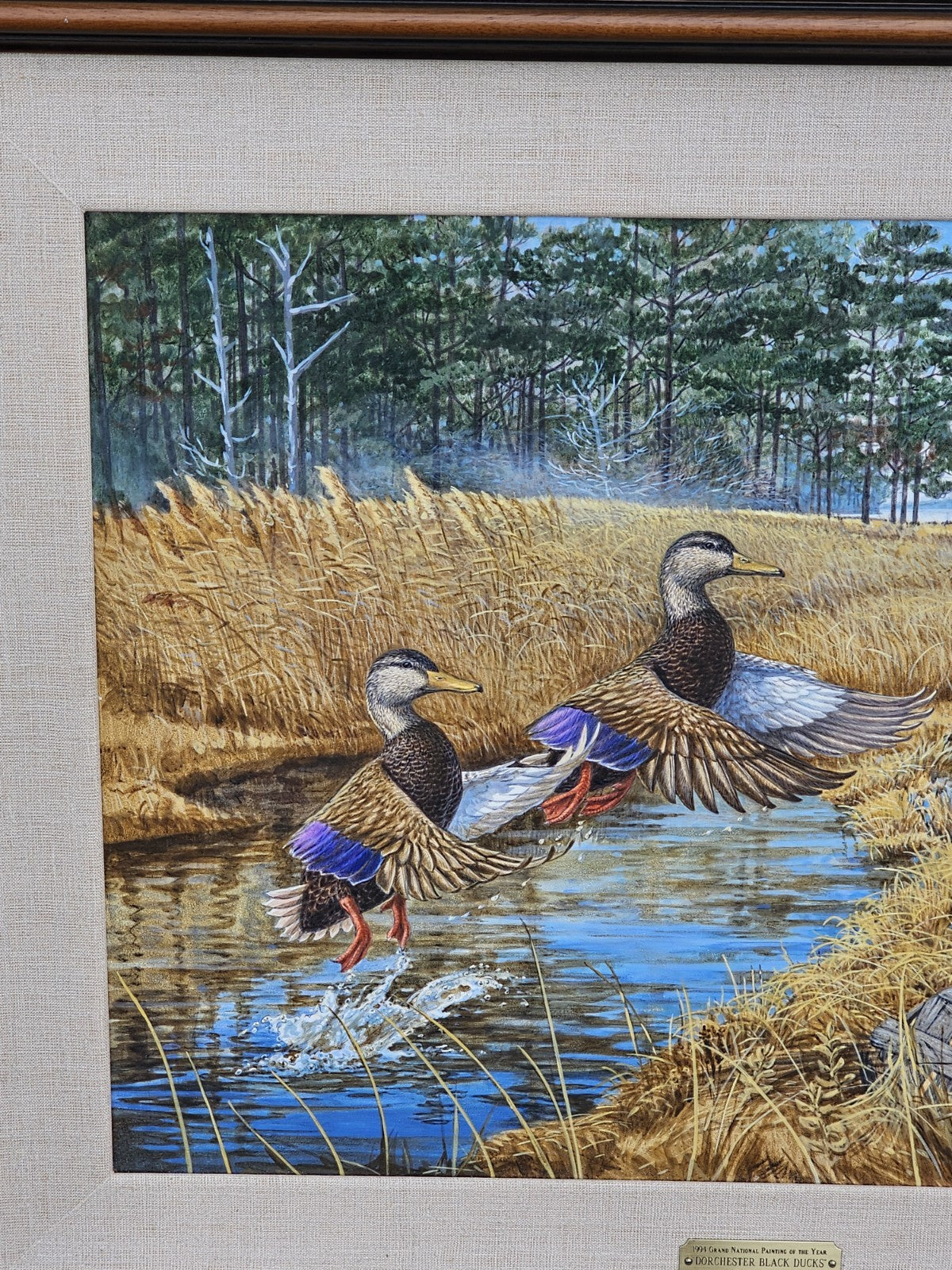 Original Oil On Board Painting Of Black Ducks Chesapeake Bay Dorchester Co, MD