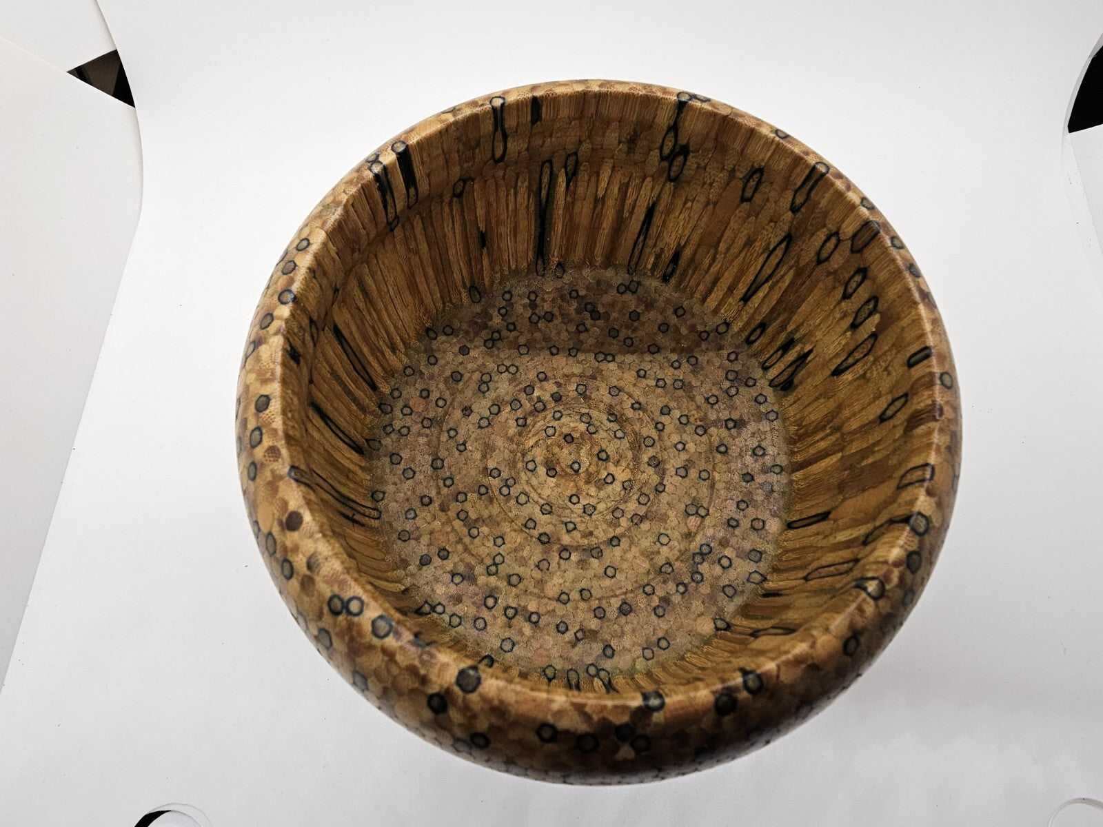 Hand-Turned Carved Bowl Handmade Unique Wood Compressed Pencils? Matches?
