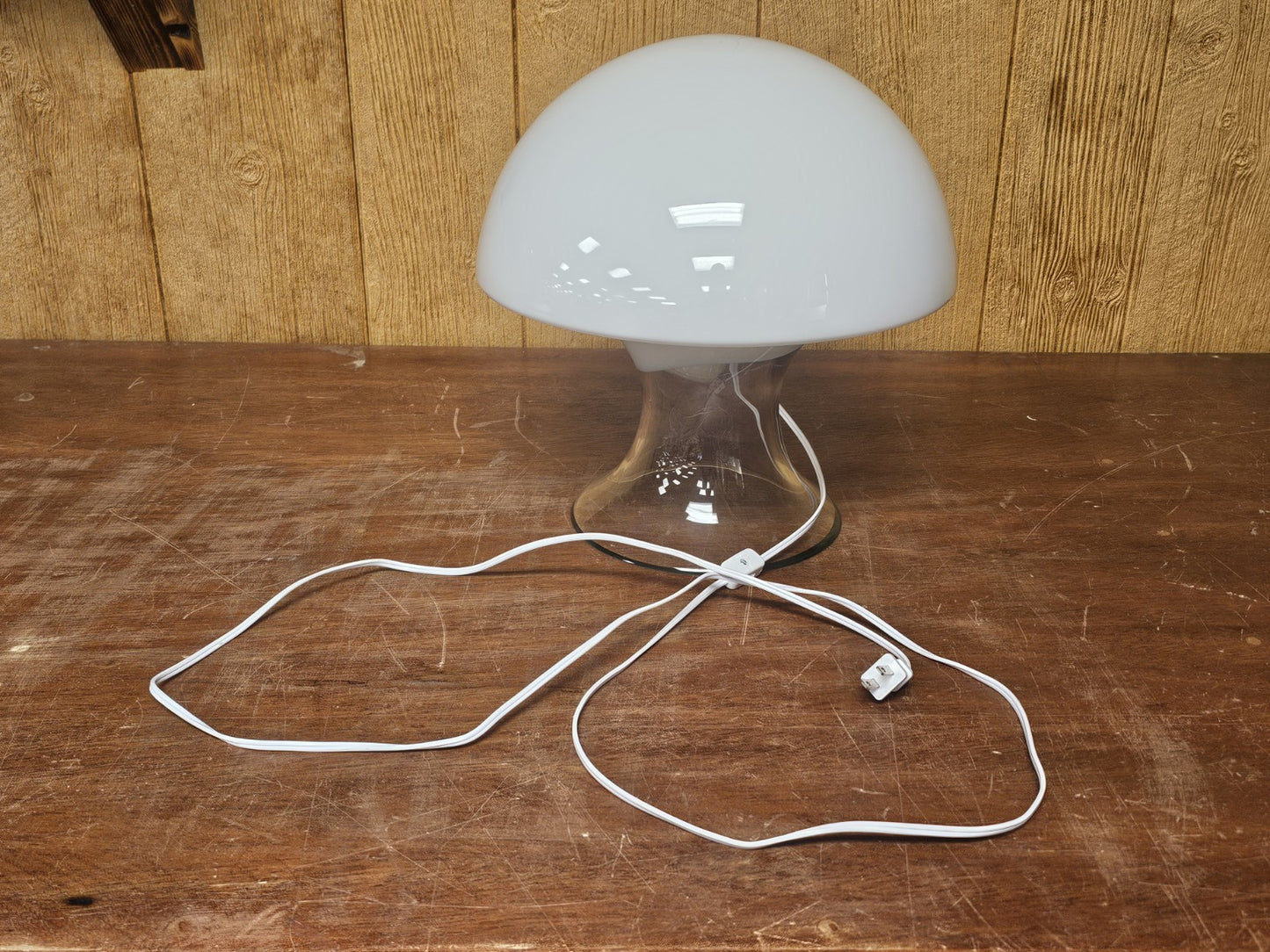 MCM Postmodern Italian Murano Glass Mushroom Table Lamp Gino Vistosi 14.5" Tall