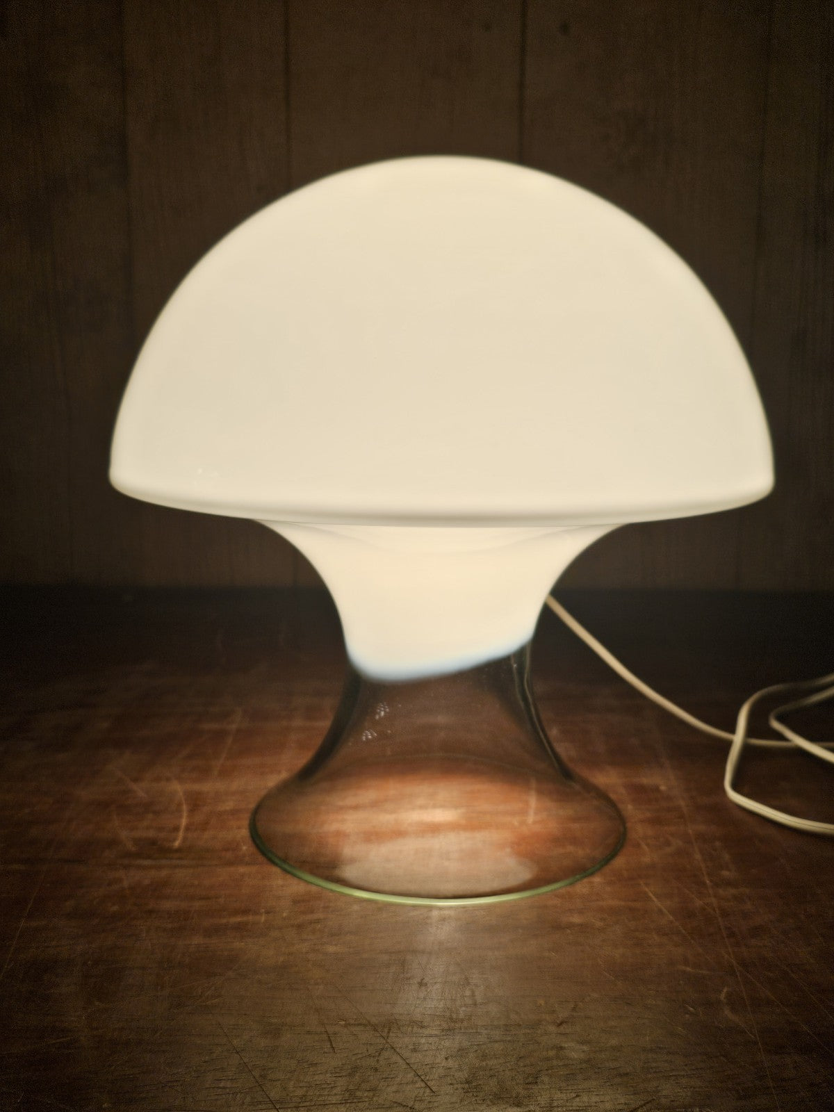 MCM Postmodern Italian Murano Glass Mushroom Table Lamp Gino Vistosi 14.5" Tall