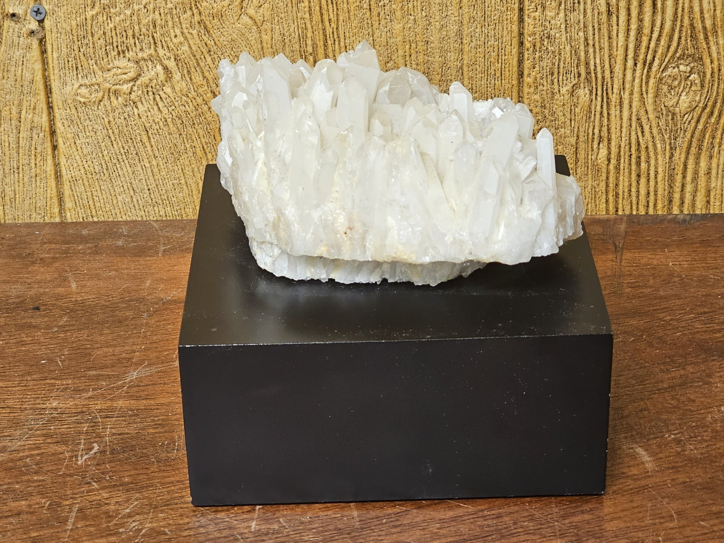 Cyan Design White Quartz Black Base & White Crystal Table Accent Decor 7" X 7"