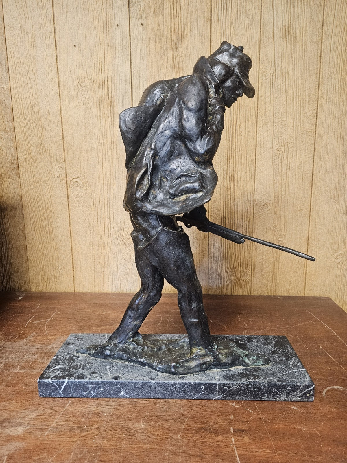 George Northrup "Out Of The Marsh" #5 Duck Hunter Bronze Sculpture 66 Pounds 