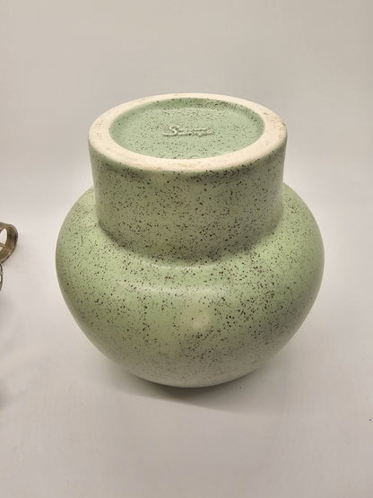 Stanford Sebring Pottery Atomic Age MCM Vase With Tripod Vase Mint Green