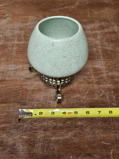 Stanford Sebring Pottery Atomic Age MCM Vase With Tripod Vase Mint Green