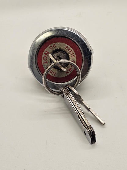 Vtg 1974 Husqvarna Motorcycle Vented Chrome Locking Gas Cap XO-1908 