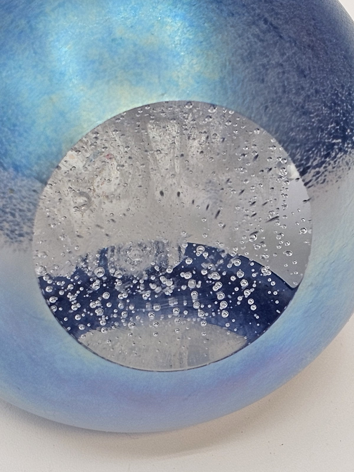 Signed April Showers Iridescent Blue Green Purple Paperweight 3 In Rain Clouds