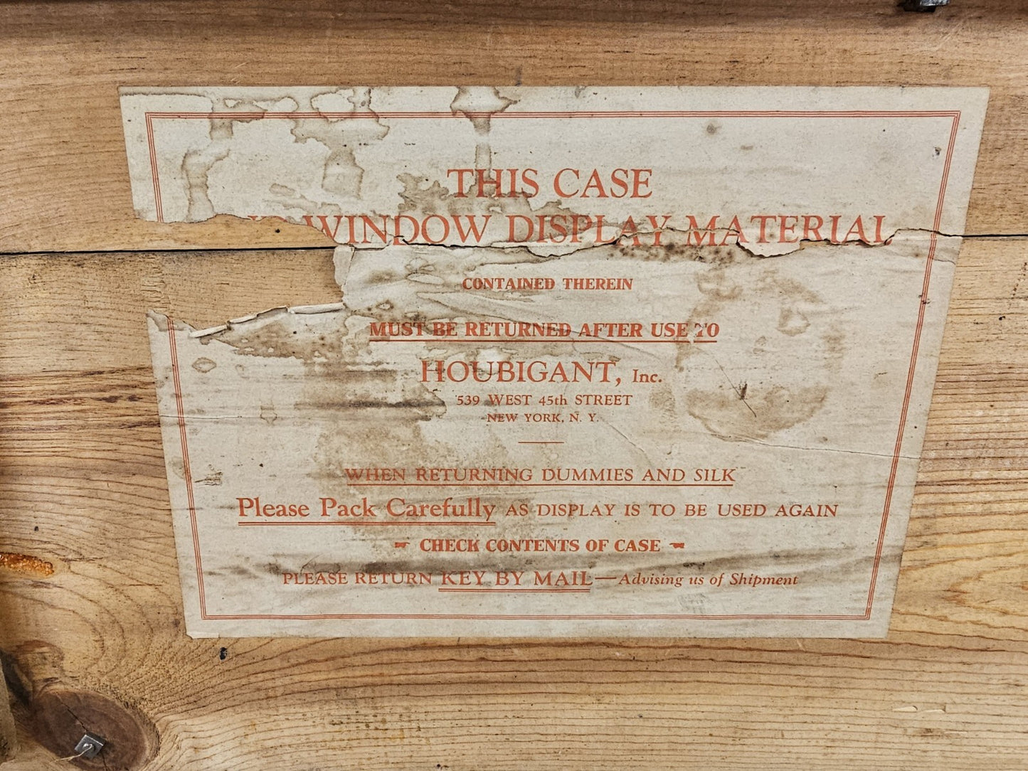 Vtg Houbigant Store Trunk Storage Chest 