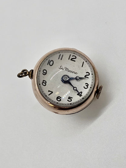 Lady's La Marne Spherical Mechanical Pocket Watch Nurses Watch Gold? 11 Grams