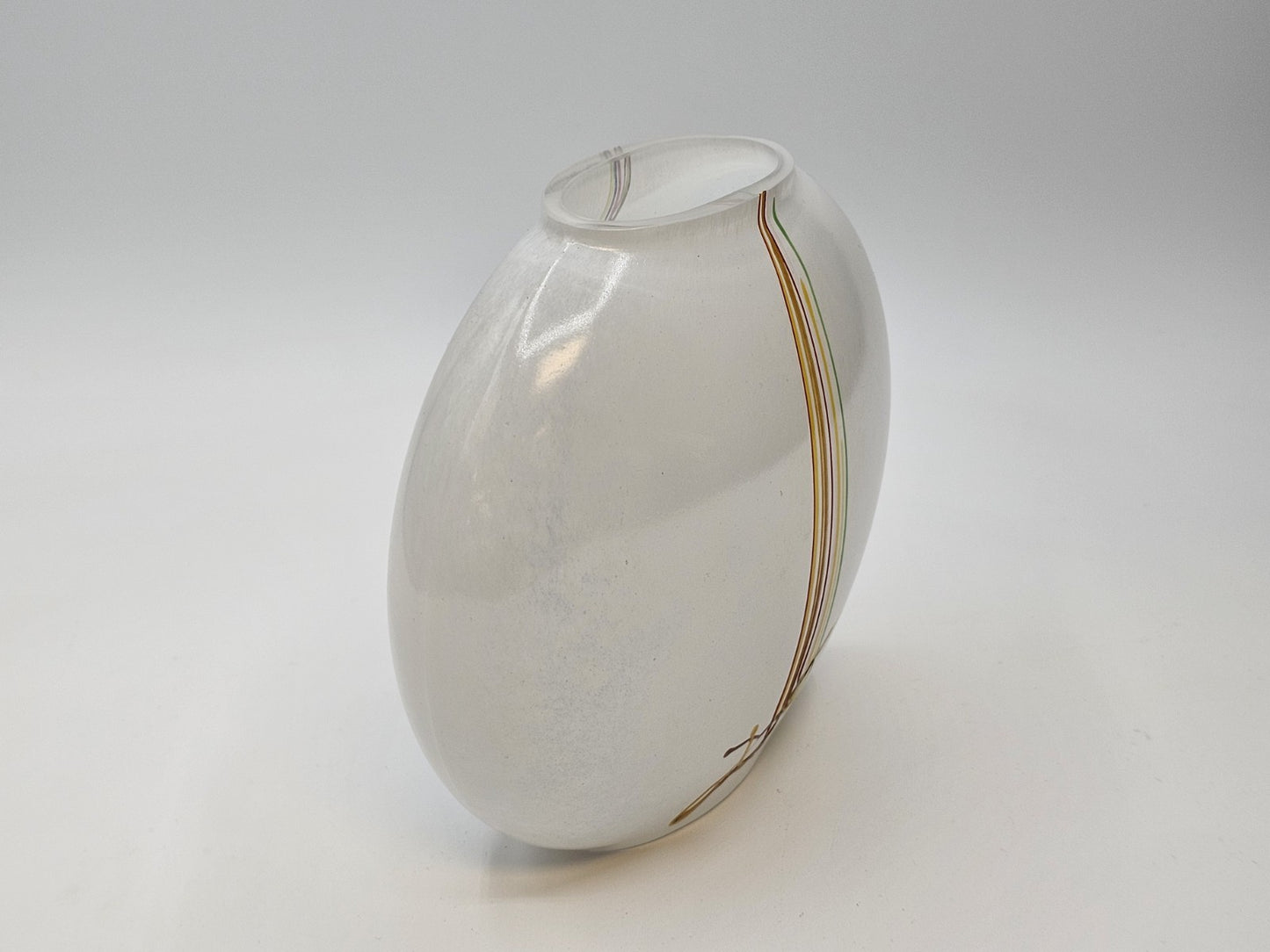 Kosta Boda Swedish Art Glass Rainbow Vase Bertil Vallien Vintage Signed 5.5 In T