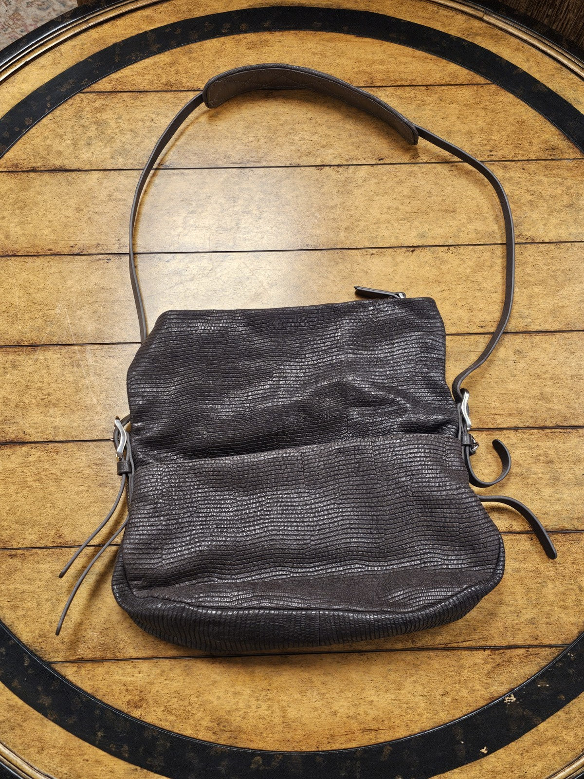 Jimmy Choo Boho Biker Chain Skin Shoulder Bag Handbag 