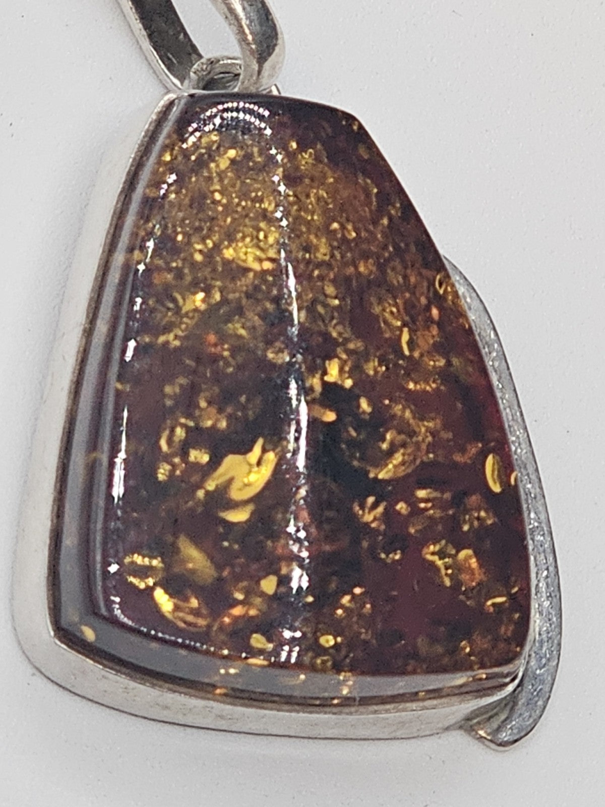 Vtg Natural Baltic Amber Gemstone 925 Sterling Silver Jewelry Pendant 2 In Long