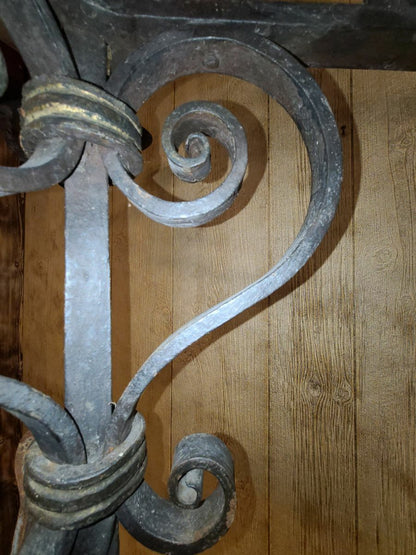 Hand Forged Wrought Iron Floor Candelabra (97" tall x 32" wide)