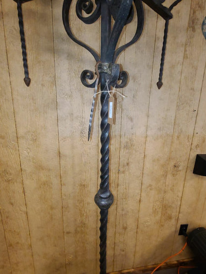 Hand Forged Wrought Iron Floor Candelabra (97" tall x 32" wide)
