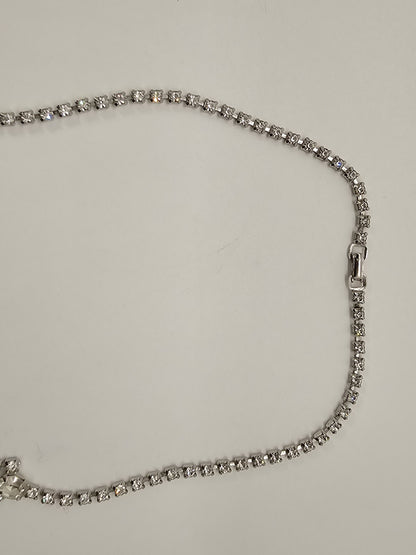 Vintage Sparkly Rhinestone Statement Necklace Choker 16 Inch High Quality 
