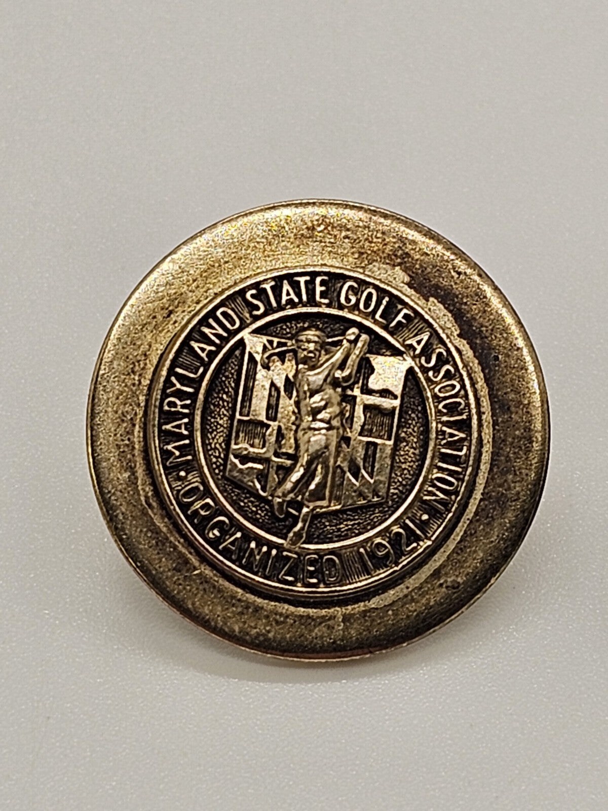 Vtg Stieff Sterling Button Pr Maryland State Golf Association Golf Buttons 17 Gr