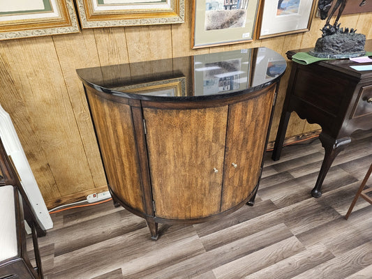 Modern Demi Lune Console Cabinet W Slate Marble Top By Theodore Alexander?