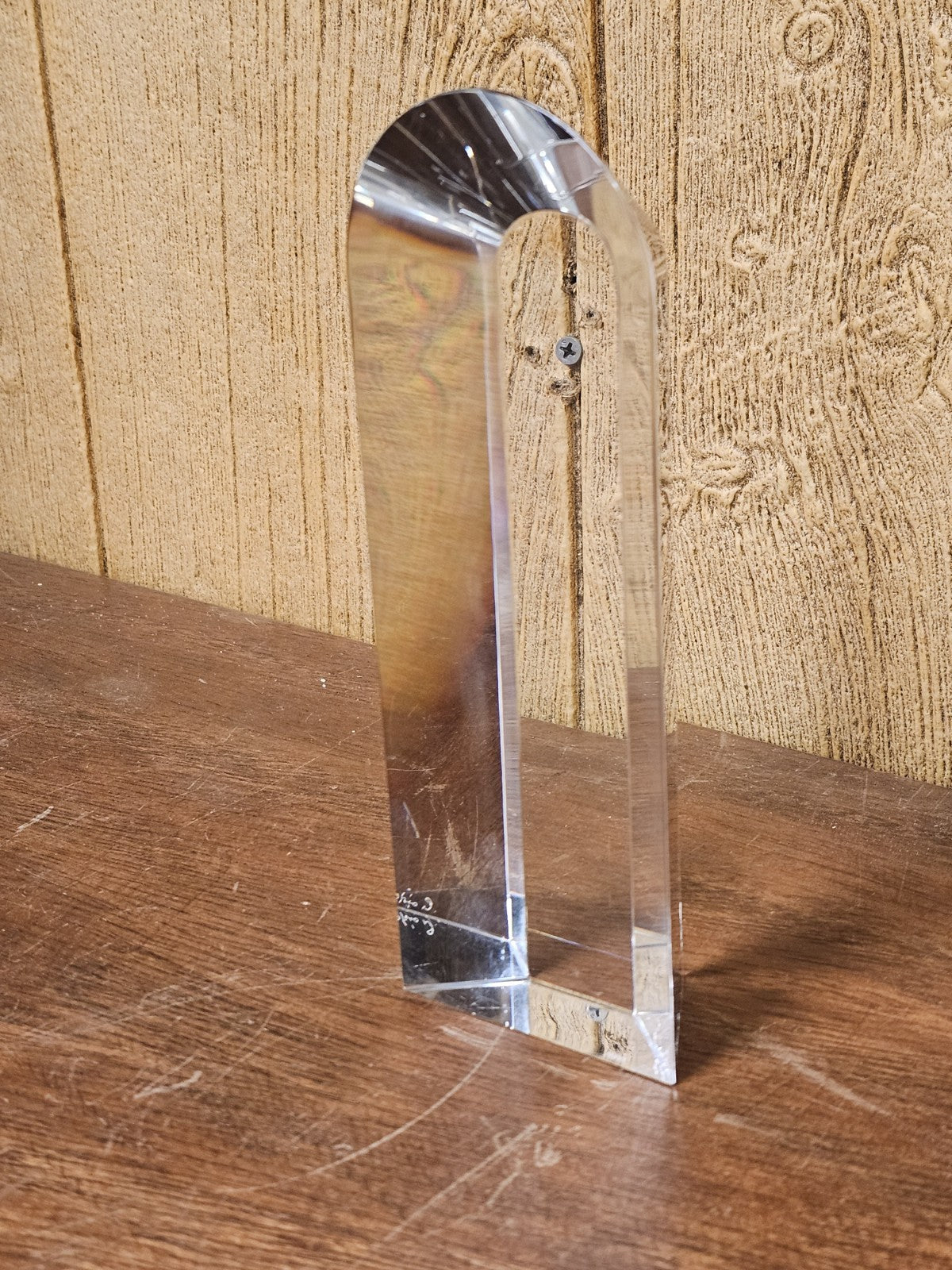Hoya Crystal “Portal” Sculpture By Toshio Sugasawa 8.25" T x 3" x 2" Light Decor