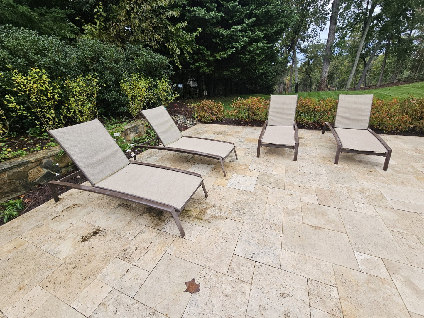 Tropitone Relaxed Sling Chaise Lounge Aluminum Armchairs Set Of 4