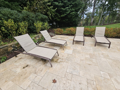 Tropitone Relaxed Sling Chaise Lounge Aluminum Armchairs Set Of 4