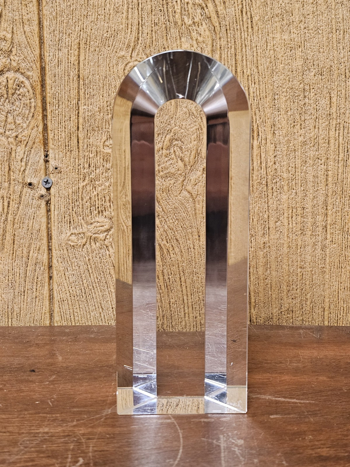 Hoya Crystal “Portal” Sculpture By Toshio Sugasawa 8.25" T x 3" x 2" Light Decor