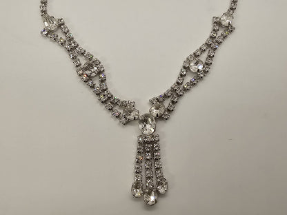 Vintage Sparkly Rhinestone Statement Necklace Choker 16 Inch High Quality 