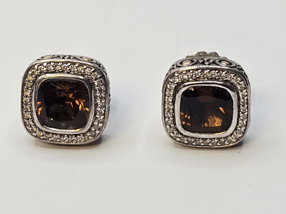 John Hardy 18k & Sterling Buta Suri Topaz 18 In Necklace, Ring Size 6 & Earrings