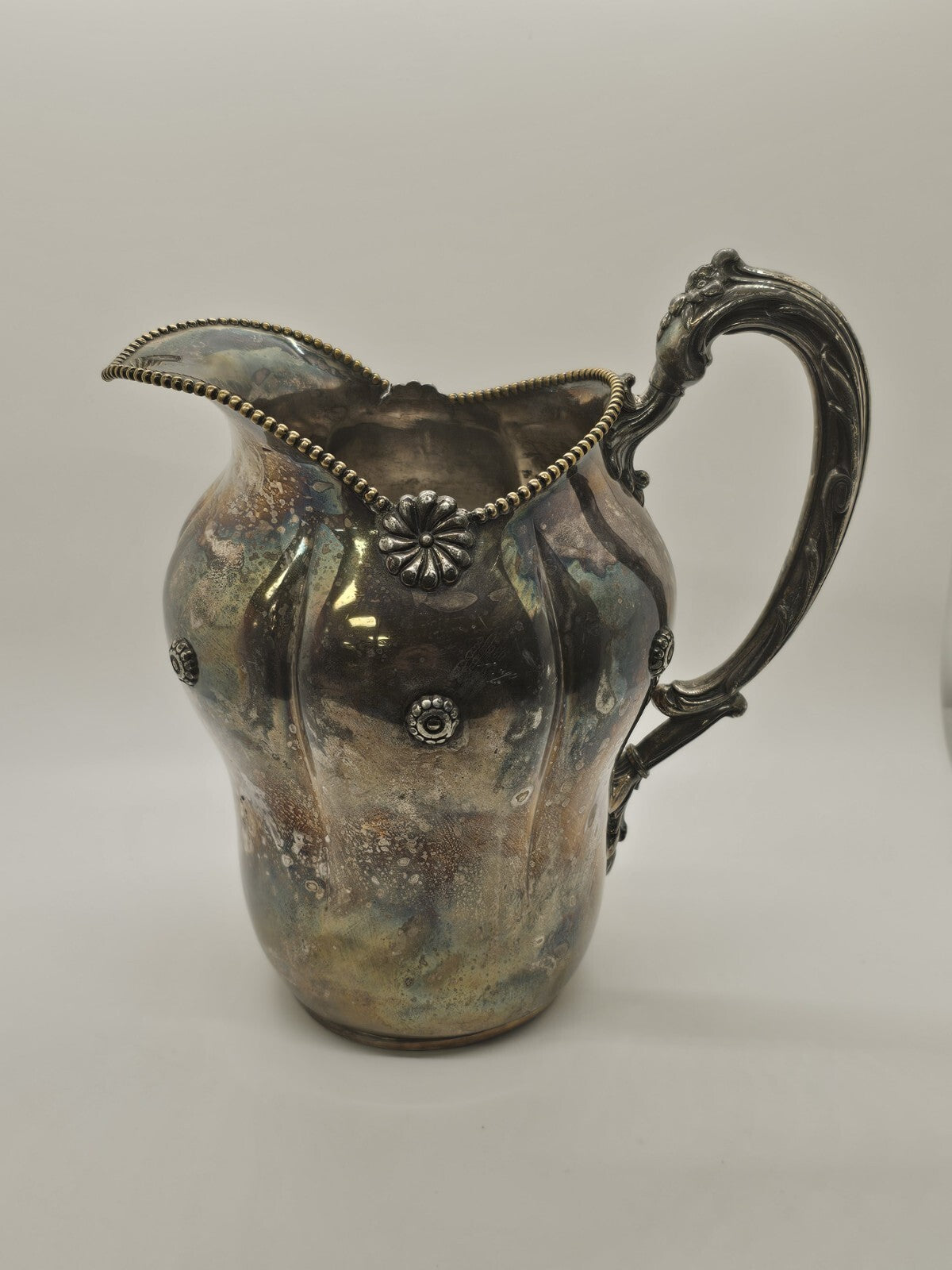 Vtg Simpson Hall Miller Silver Plated  Pitcher & Cup Compote Set Unpolished