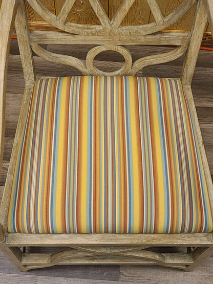 Regency Style Sculptural Arm Chair with Upholstered Seat