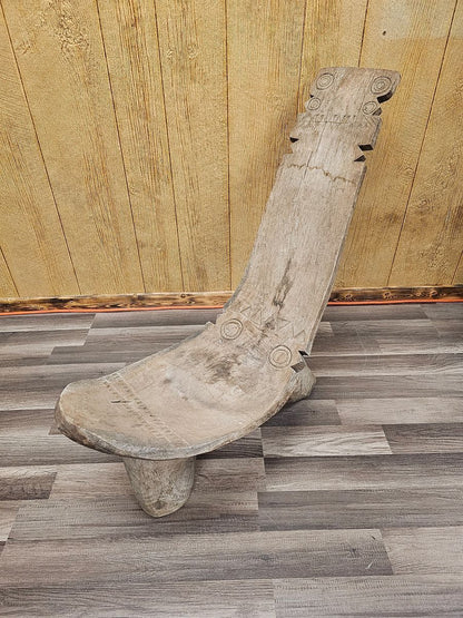 19th Century Carved Lobi Tribal Lounge Chair