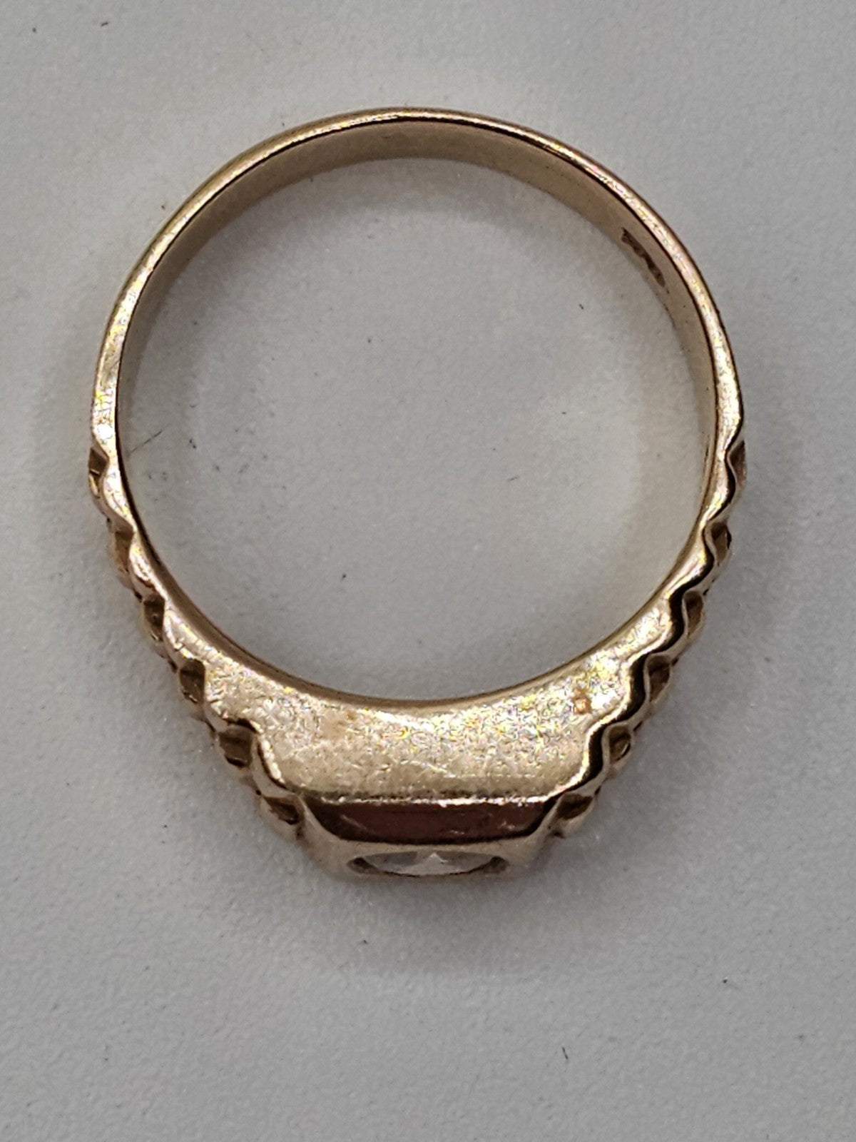 Vtg 14K Yellow Gold & Diamond? Rolex Style Ring 4.2 Grams Size 6.5