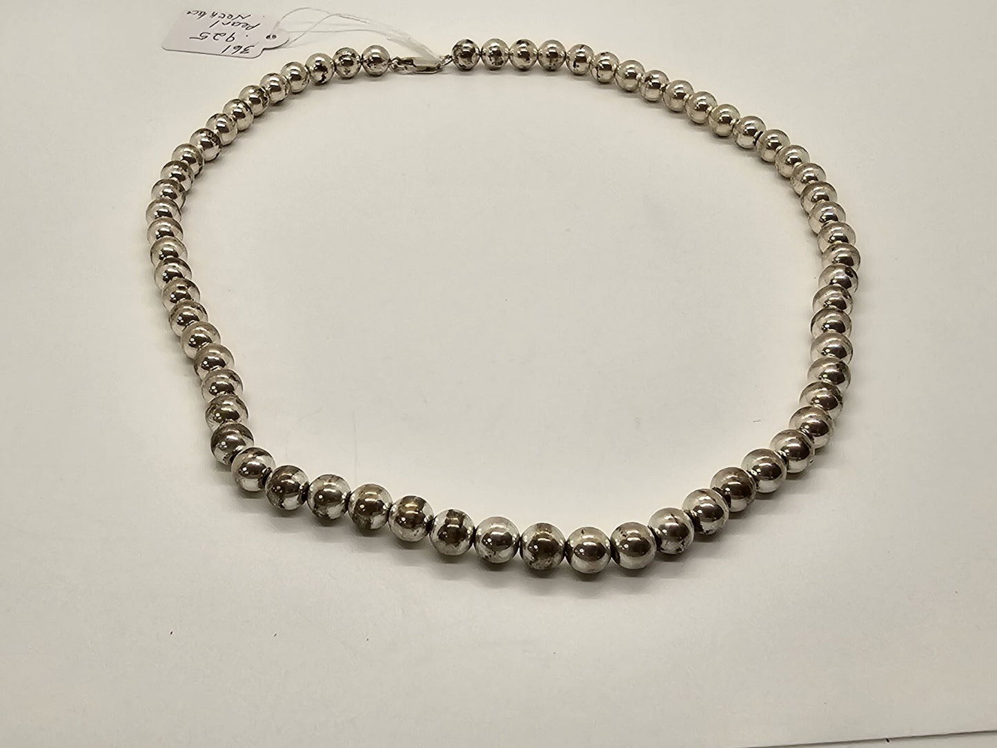 Vintage 925 Sterling Pearl Necklace 20.5 Inch Long 31.5 Grams 