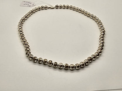 Vintage 925 Sterling Pearl Necklace 20.5 Inch Long 31.5 Grams 