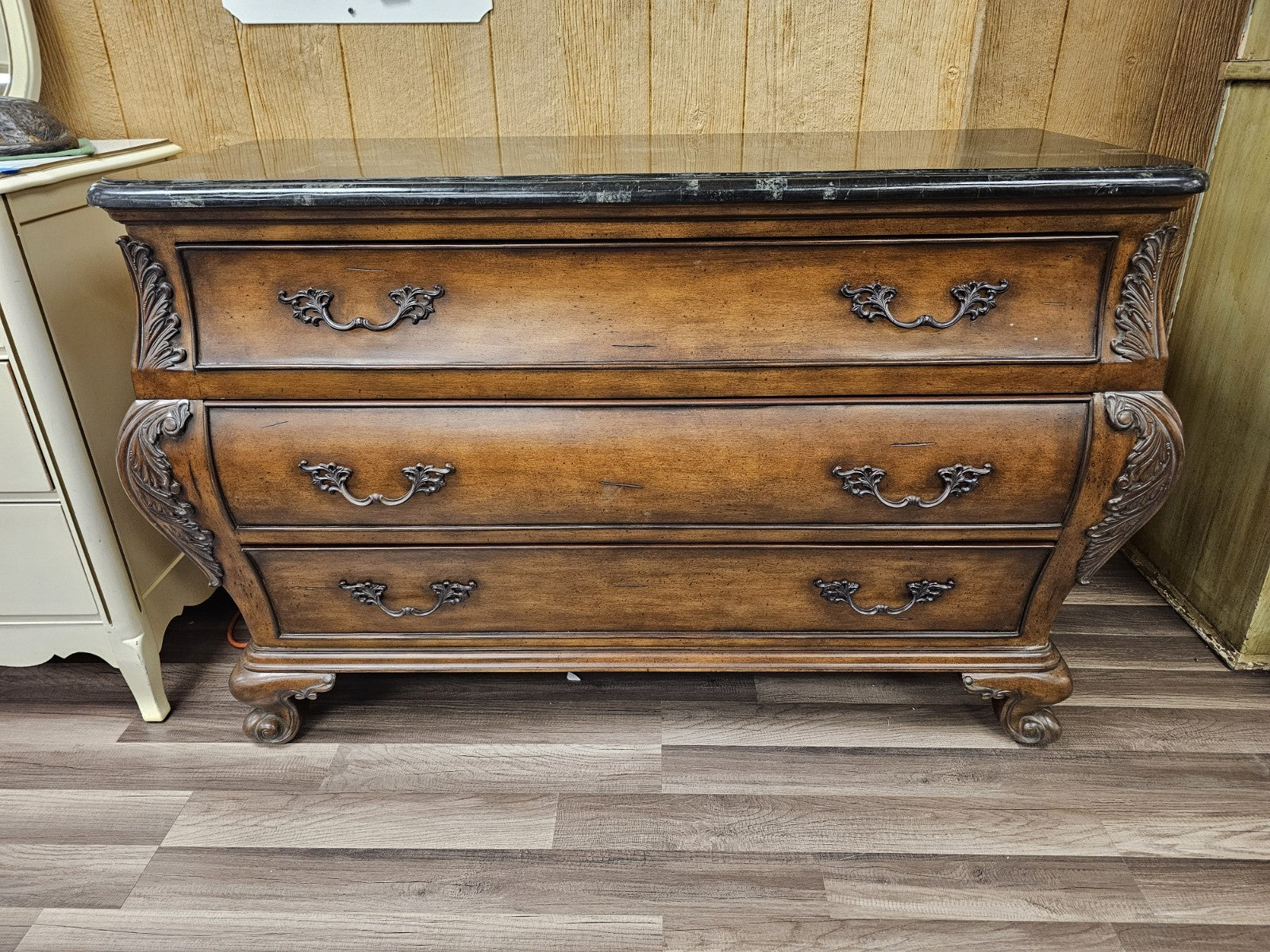 Seven Seas By Hooker Furniture Marble Top Chest of 3 Drawers Sideboard 