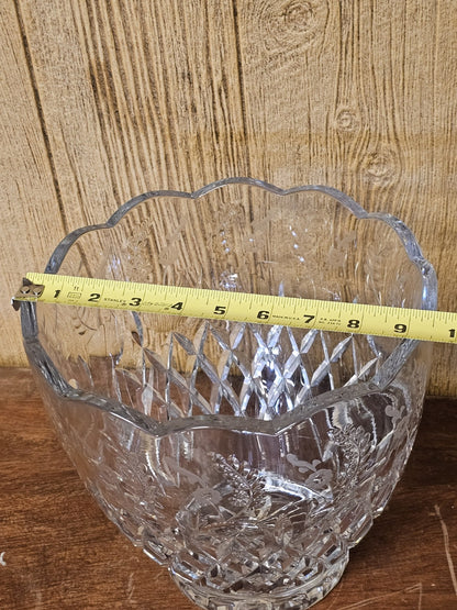 Rogaska Gallia Punch Bowl Set 9.5 Inch Punch Bowl With 17 Cups