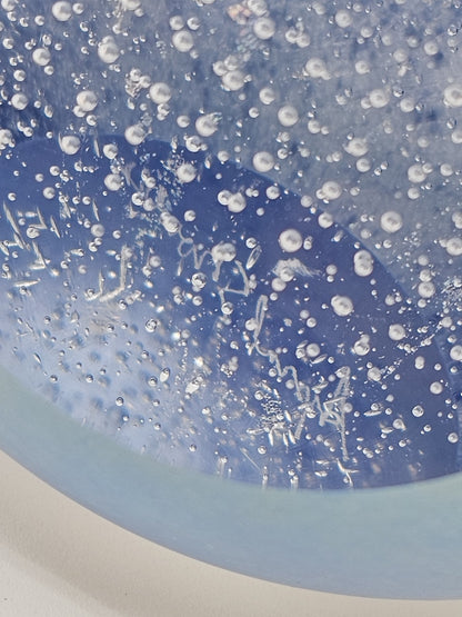 Signed April Showers Iridescent Blue Green Purple Paperweight 3 In Rain Clouds