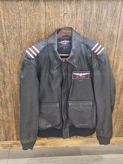 Vtg American Airlines Gibson & Barnes Men's Skyliner Flight Leather Jacket  42R