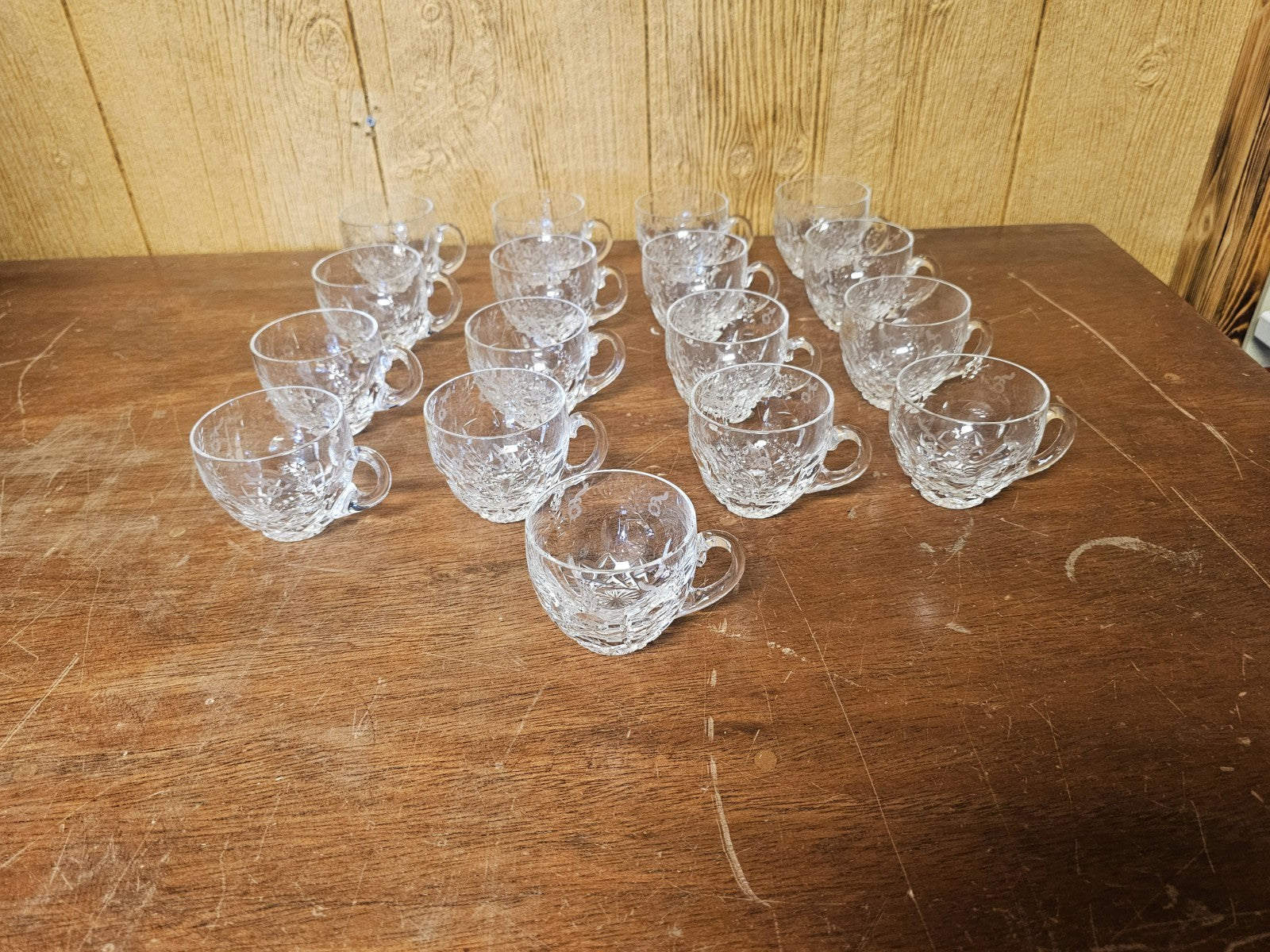 Rogaska Gallia Punch Bowl Set 9.5 Inch Punch Bowl With 17 Cups