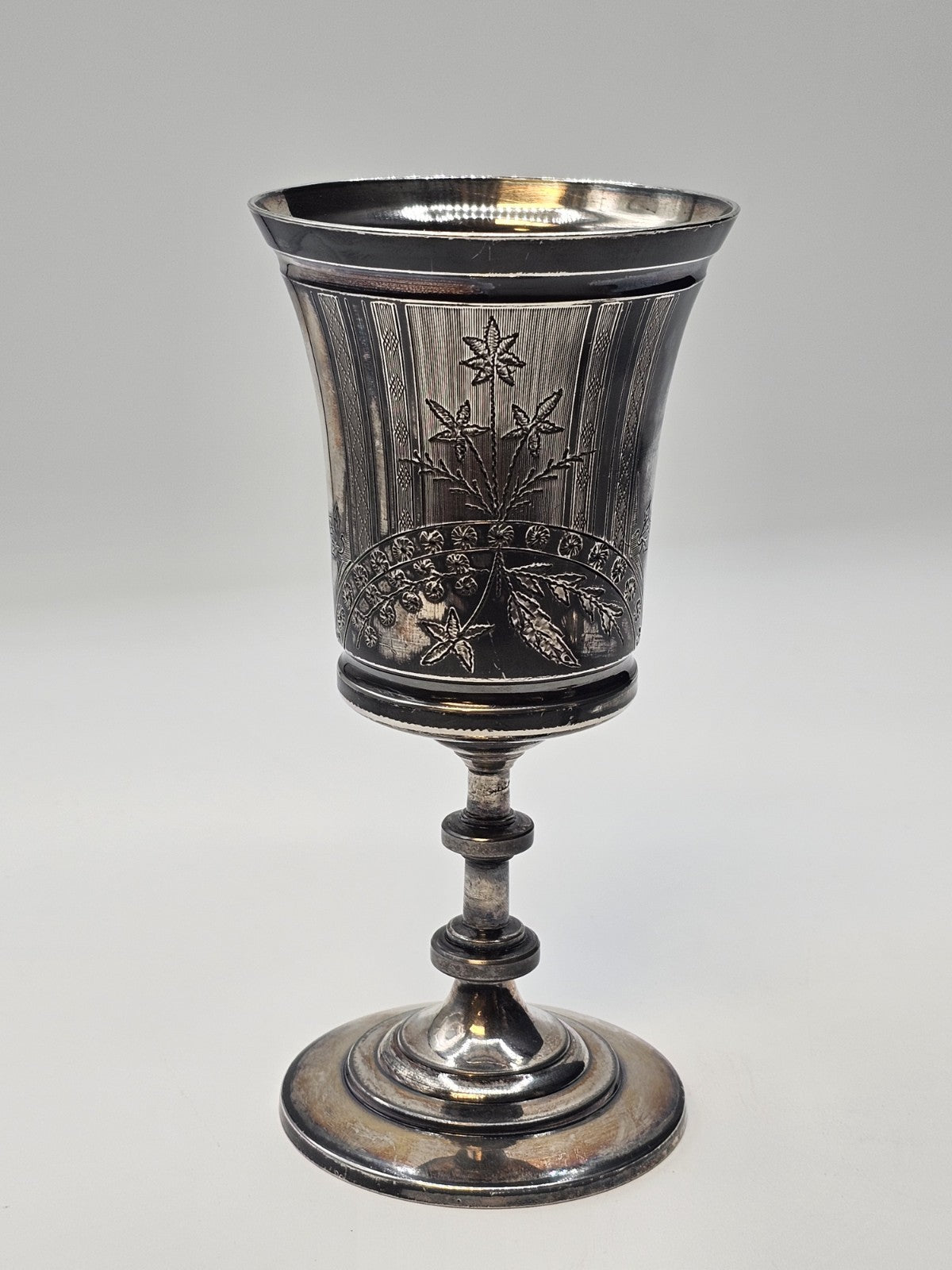 Reed & Barton Silver Plated Goblet Chalice Champagne Goblet Pair Very Ornate