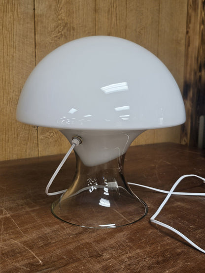 MCM Postmodern Italian Murano Glass Mushroom Table Lamp Gino Vistosi 14.5" Tall