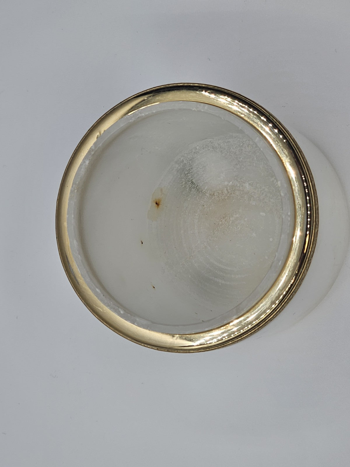 Vintage Italian White Opaline Round Cigarette Trinket Box & 4 Ashtray Coasters