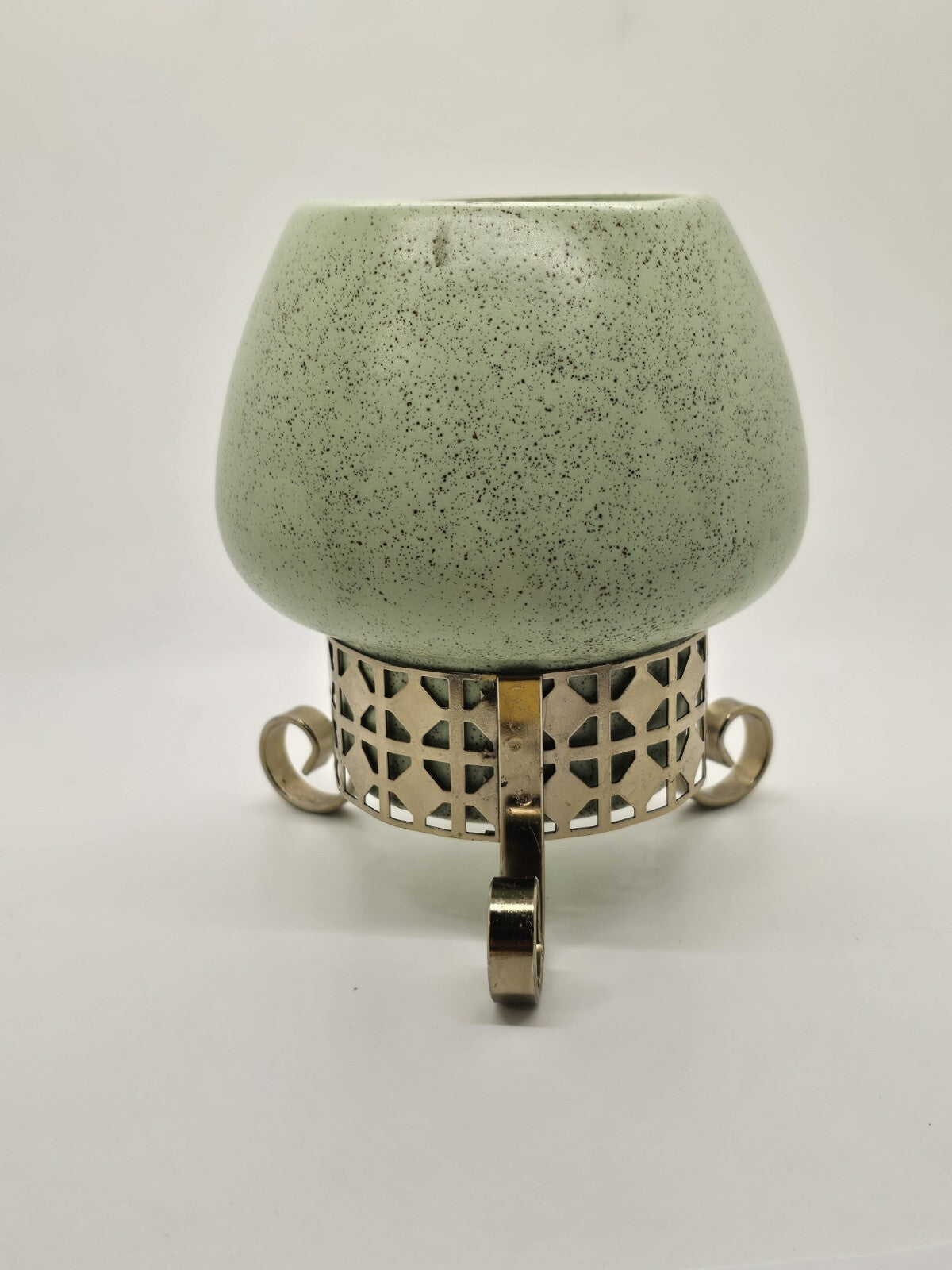 Stanford Sebring Pottery Atomic Age MCM Vase With Tripod Vase Mint Green